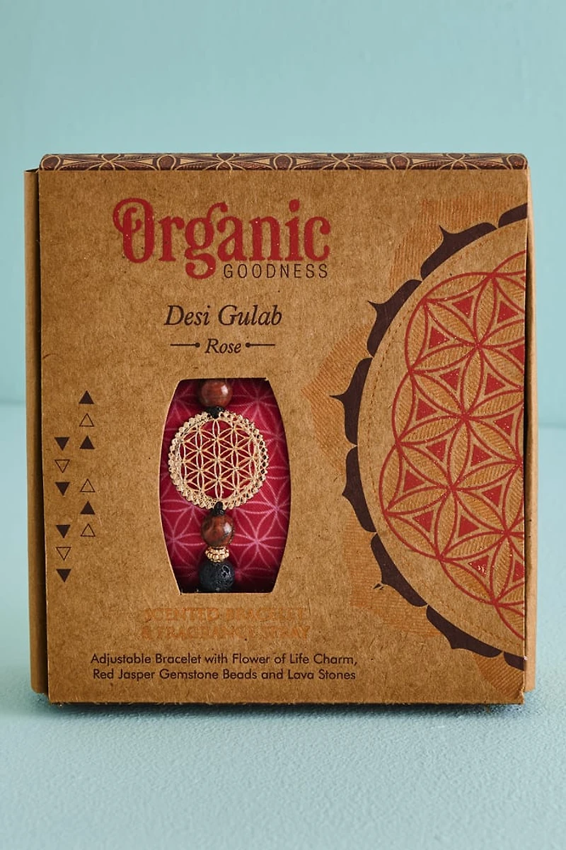 Buy Rose Organic Goodness Scented Bracelet and Fragrance Spray Set Online at Earthbound Trading
