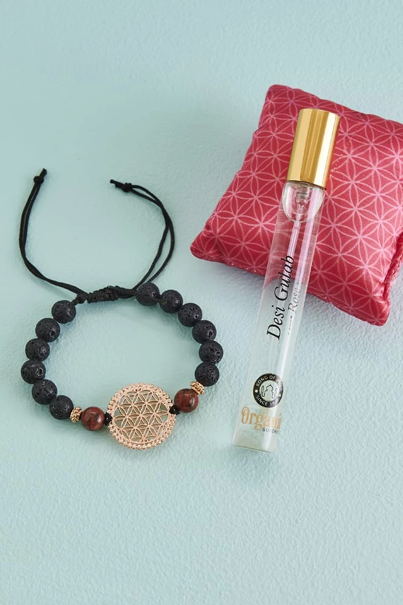 Buy Rose Organic Goodness Scented Bracelet and Fragrance Spray Set Online at Earthbound Trading