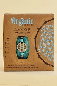 Agarwood Organic Goodness Scented Bracelet and Fragrance Spray Set - boho Aromas