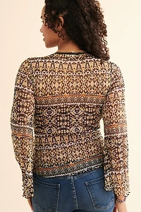 Buy Yellow Geo Mesh Long Sleeve Shirt Online at Earthbound Trading