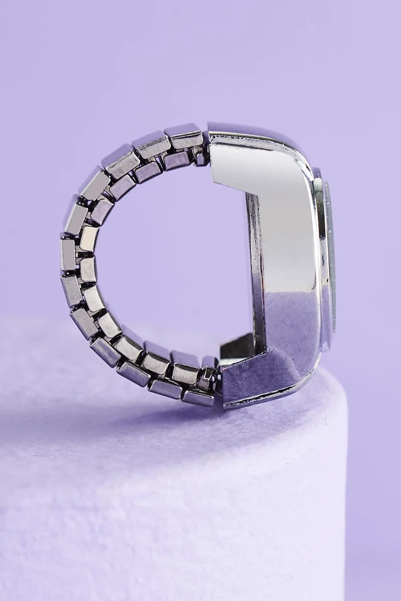 Silver Mini Stretch Watch Ring