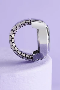 Silver Mini Stretch Watch Ring