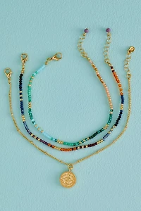 Buy Gold Coin Mini Beaded Anklet Set Online at Earthbound Trading