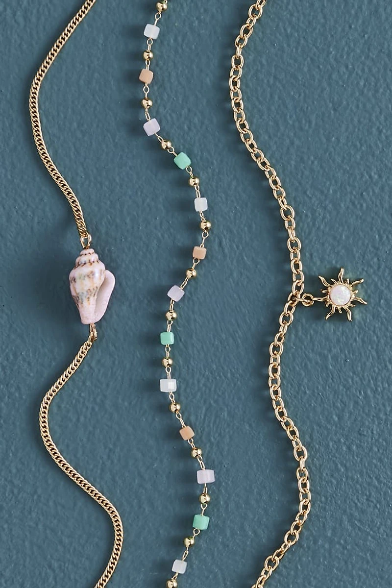Buy Pink Pastel Shell Beach Anklet Set Online at Earthbound Trading