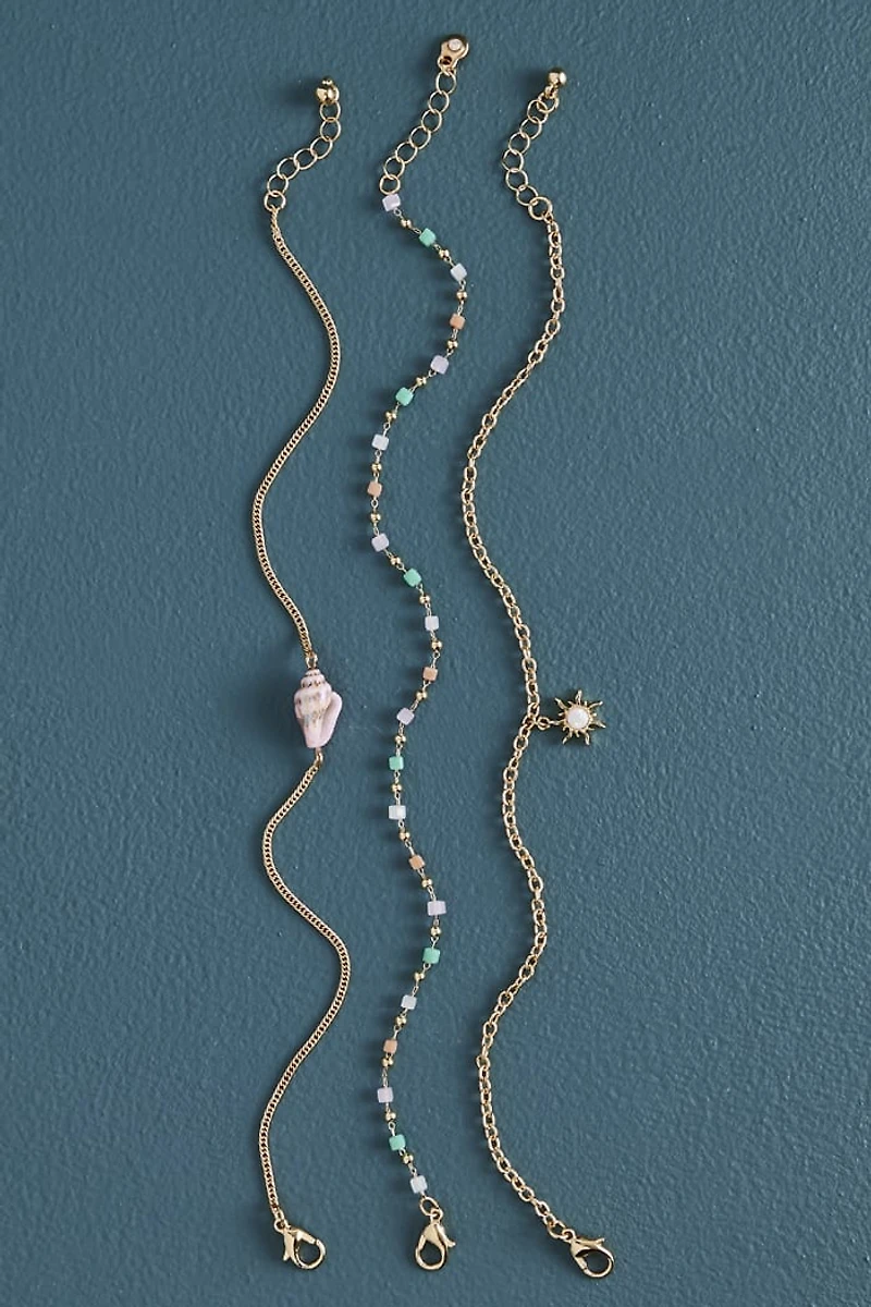 Buy Pink Pastel Shell Beach Anklet Set Online at Earthbound Trading