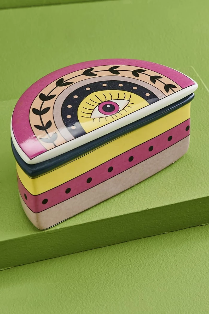 Rainbow Mystic Eye Ceramic Box