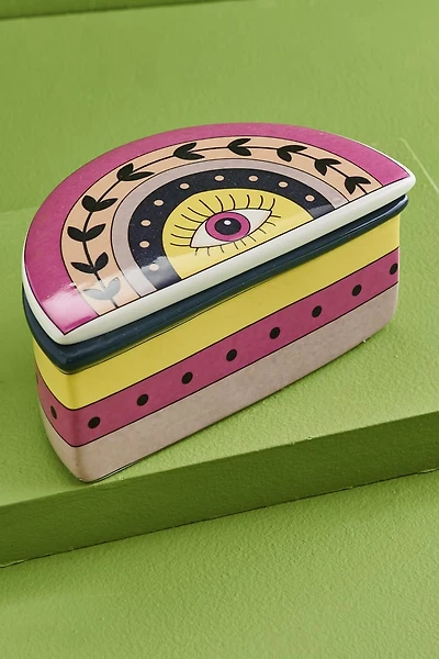 Rainbow Mystic Eye Ceramic Box
