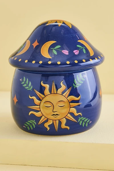 Blue Celestial Mushroom Trinket Jar