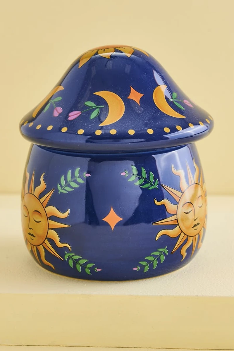 Blue Celestial Mushroom Trinket Jar