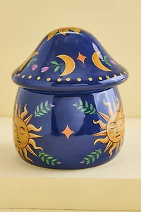 Blue Celestial Mushroom Trinket Jar