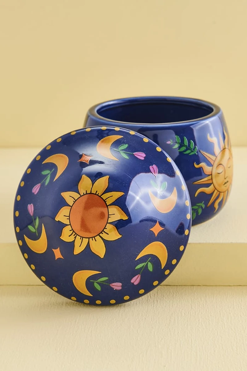 Blue Celestial Mushroom Trinket Jar