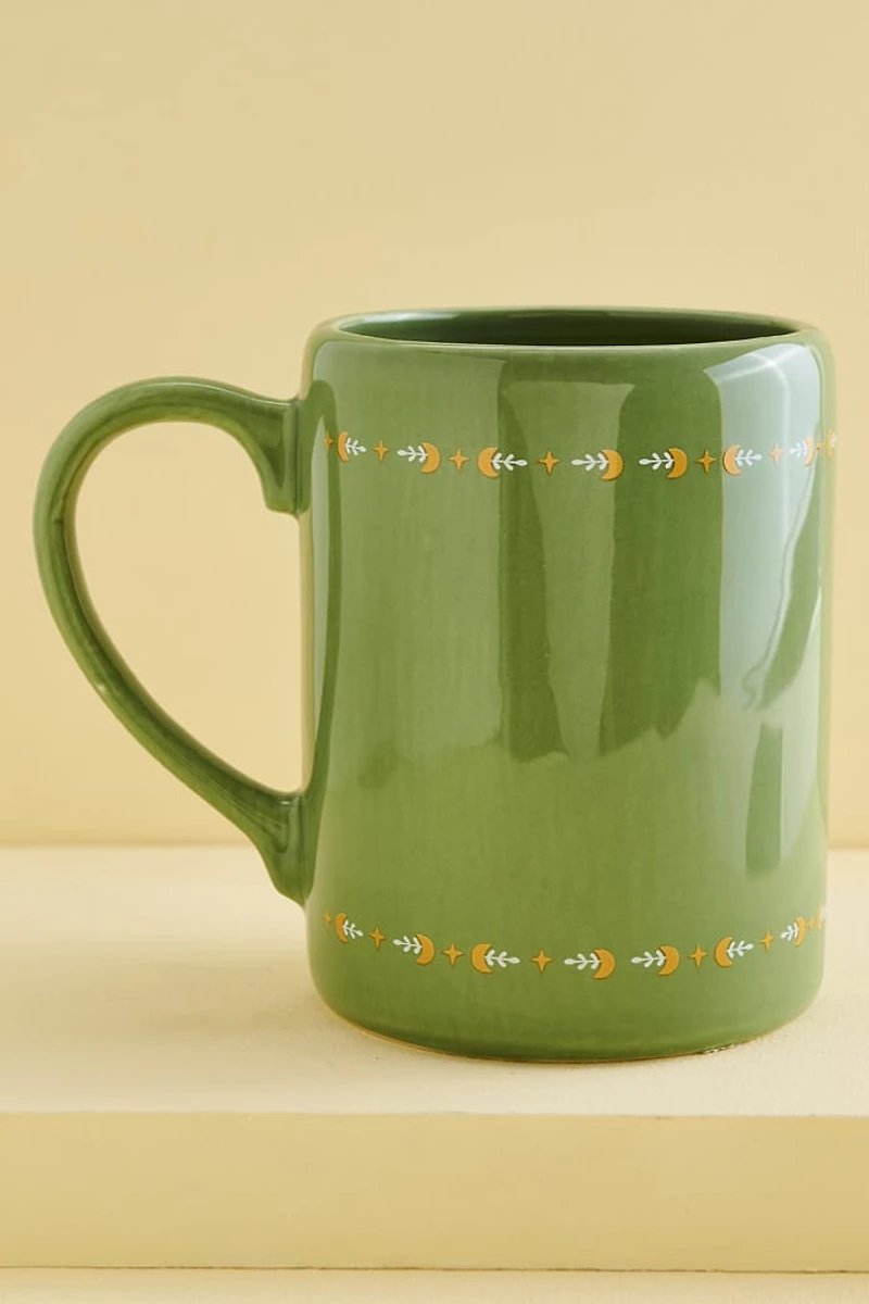 Green Sun and Moon Mug