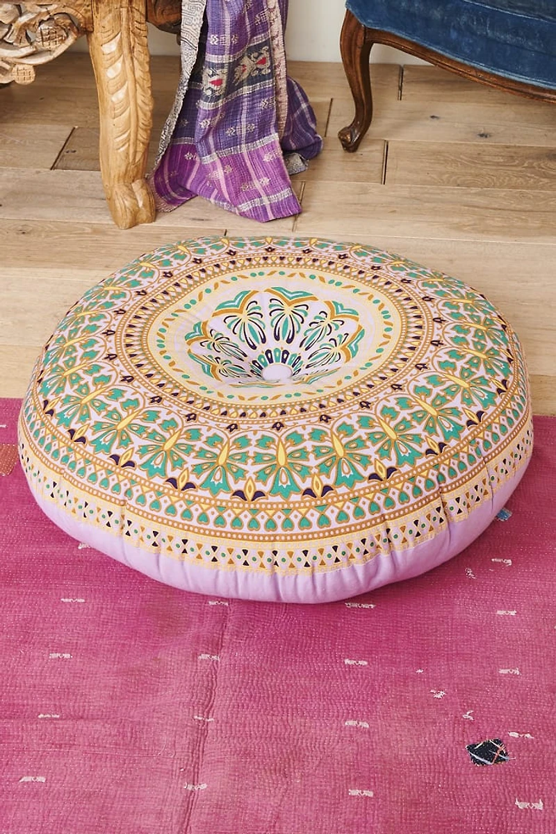 Purple Mandala Meditation Pouf
