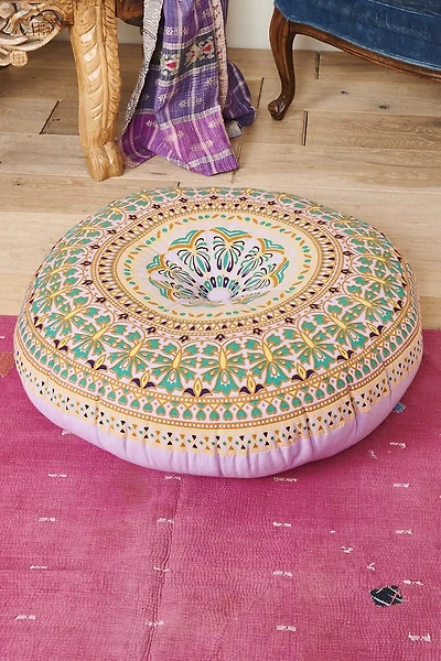 Purple Mandala Meditation Pouf