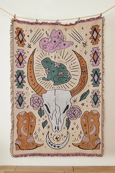 Western Frog Woven Throw Blanket