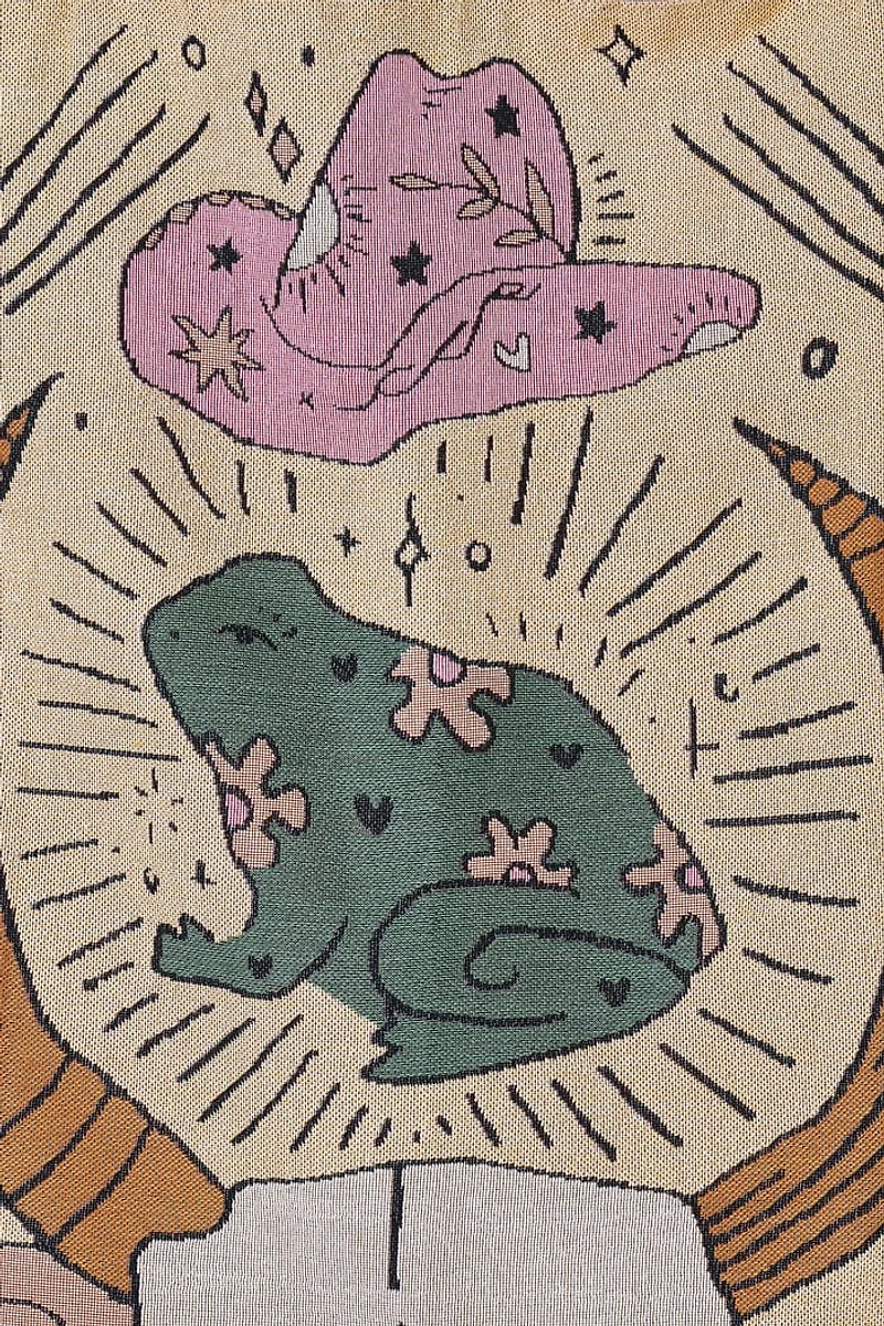 Western Frog Woven Throw Blanket