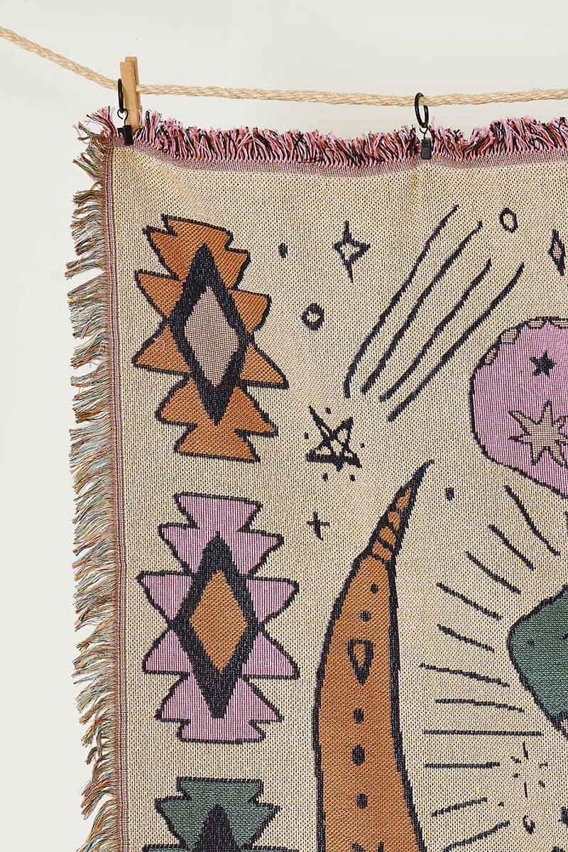 Western Frog Woven Throw Blanket