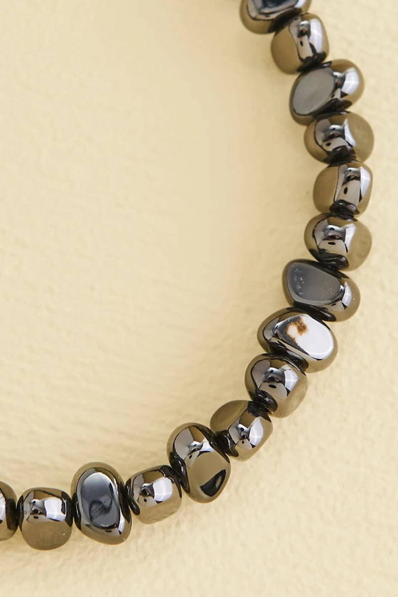 Chrome Faux Stone Bracelet