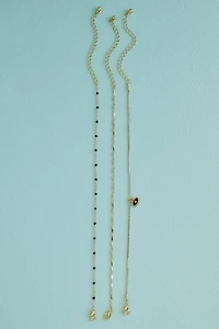 Gold Black Evil Eye Anklet Set