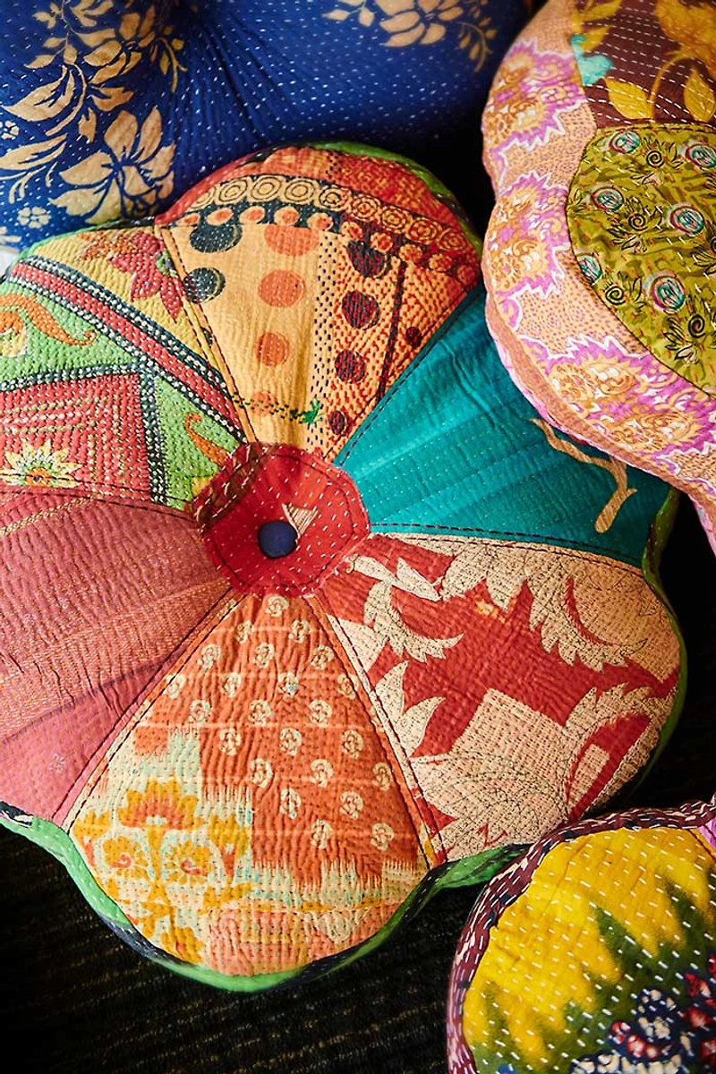 Buy Flower Kantha Pillow Online at Earthbound Trading
