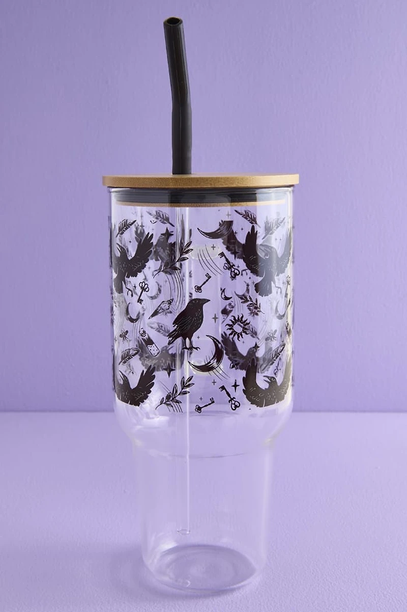 Black Crow Glass Tumbler