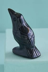 Black Obsidian Crow Figurine