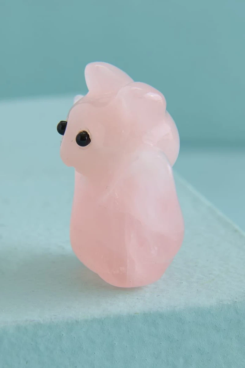 Rose Quartz Bat Figurine