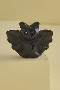 Black Obsidian Bat Figurine
