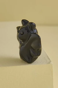 Black Obsidian Bat Figurine