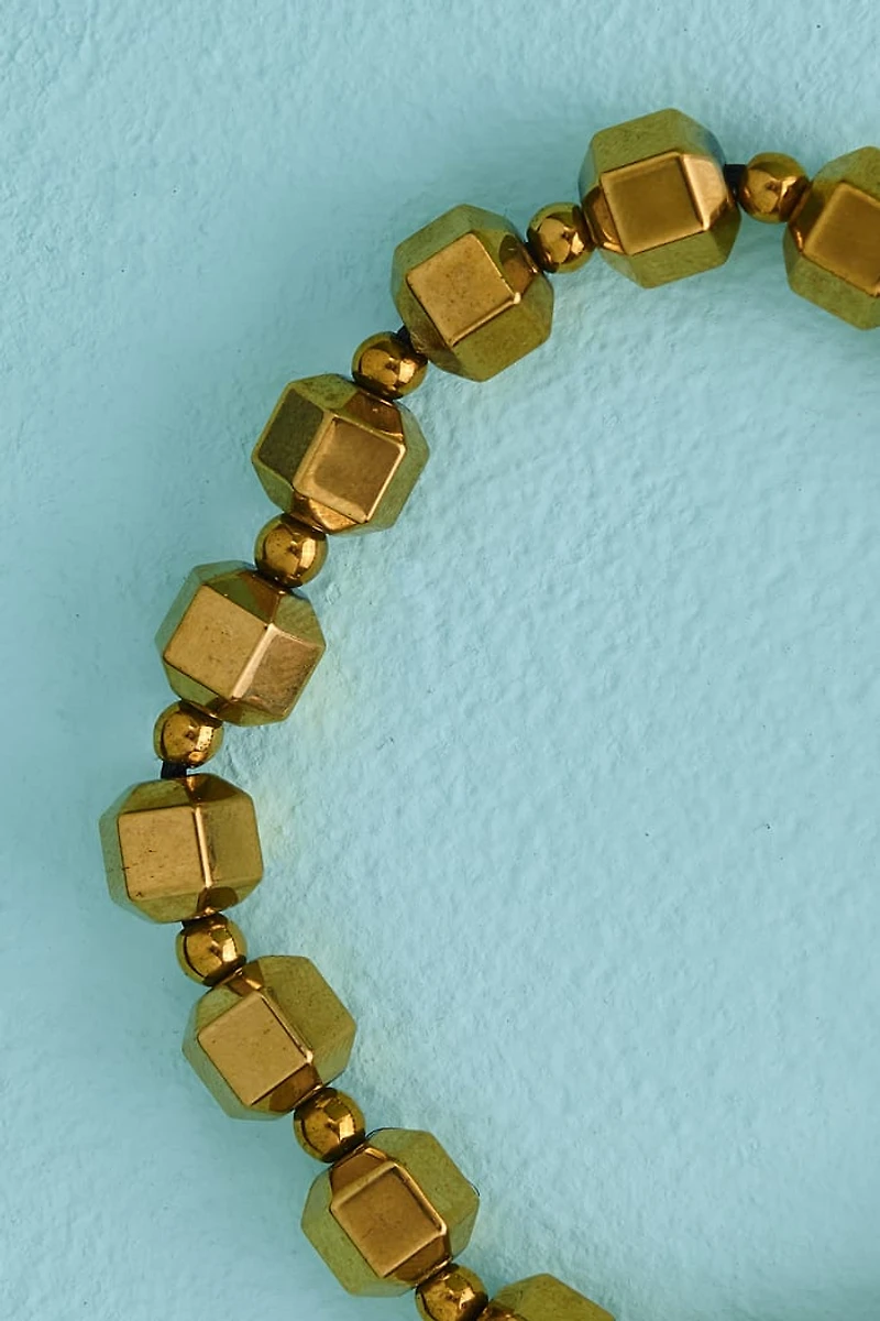 Pyrite Beaded Stretch Bracelet