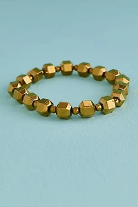 Pyrite Beaded Stretch Bracelet
