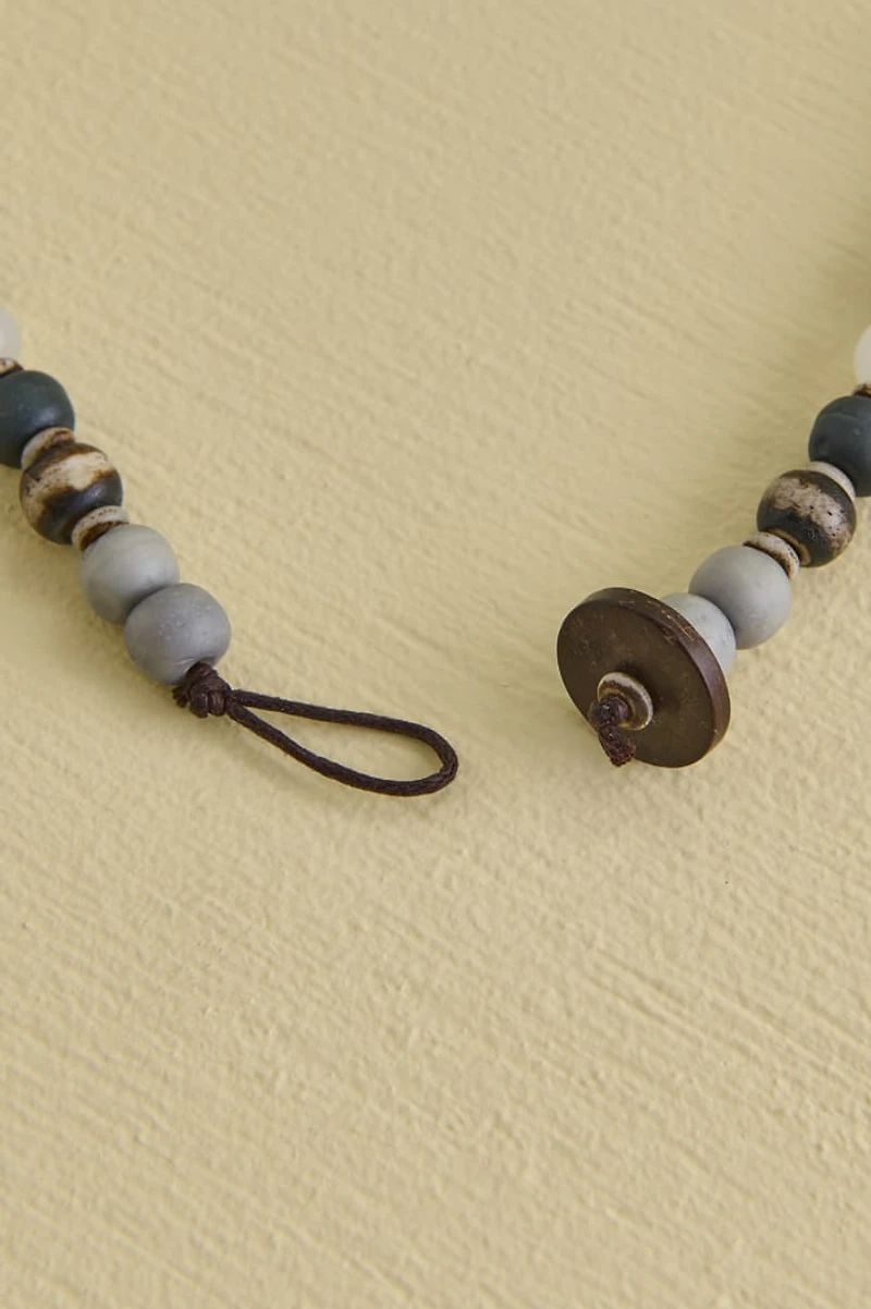 Bone and Coconut Shell Beaded Necklace