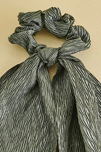 Sage Green Textured Scrunchie Scarf