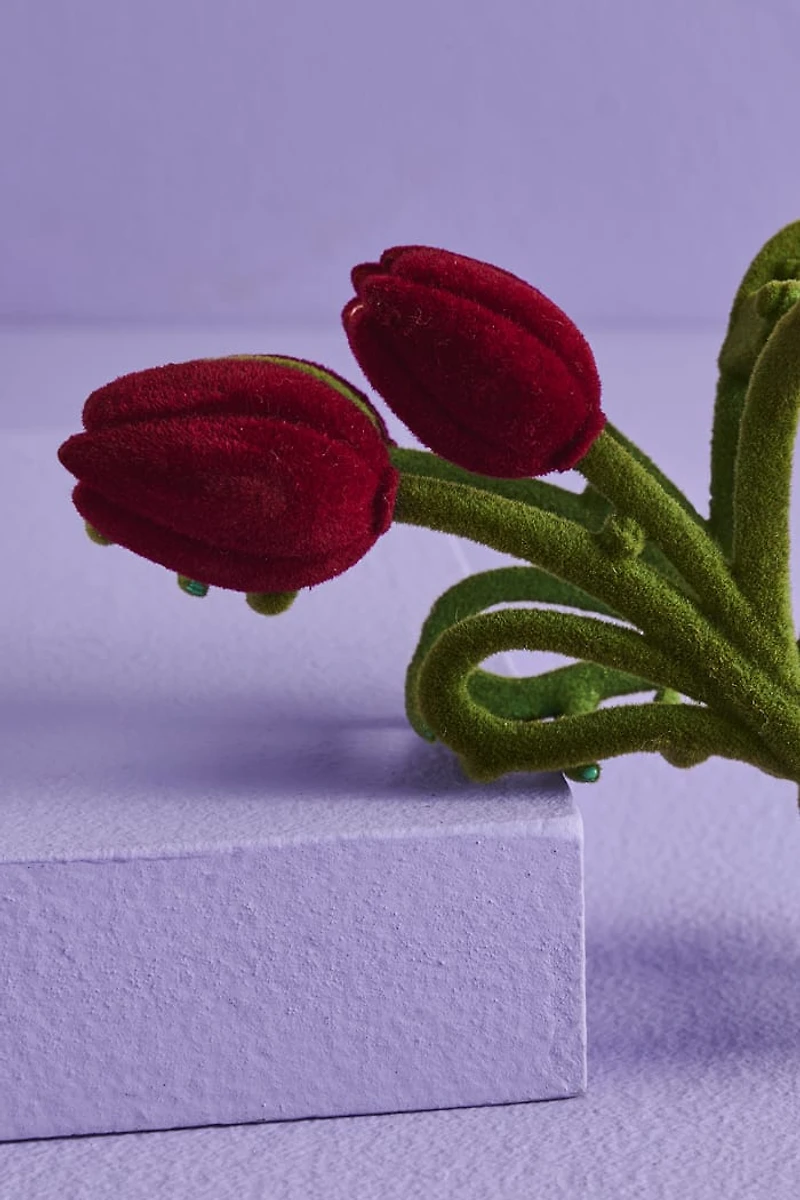 Red Velvet Tulip Claw Clip