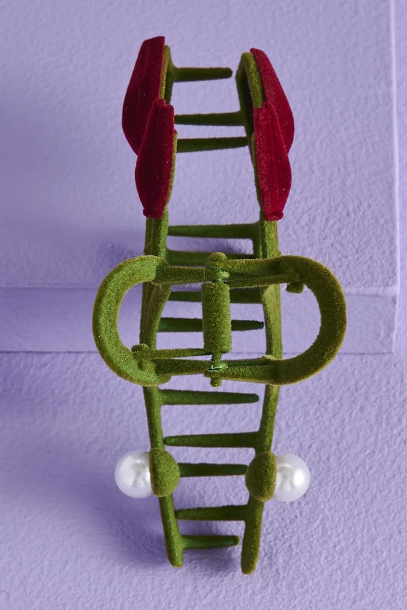 Red Velvet Tulip Claw Clip