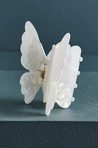 White Iridescent Butterfly Claw Clip
