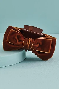 Amber Velvet Bow Claw Clip