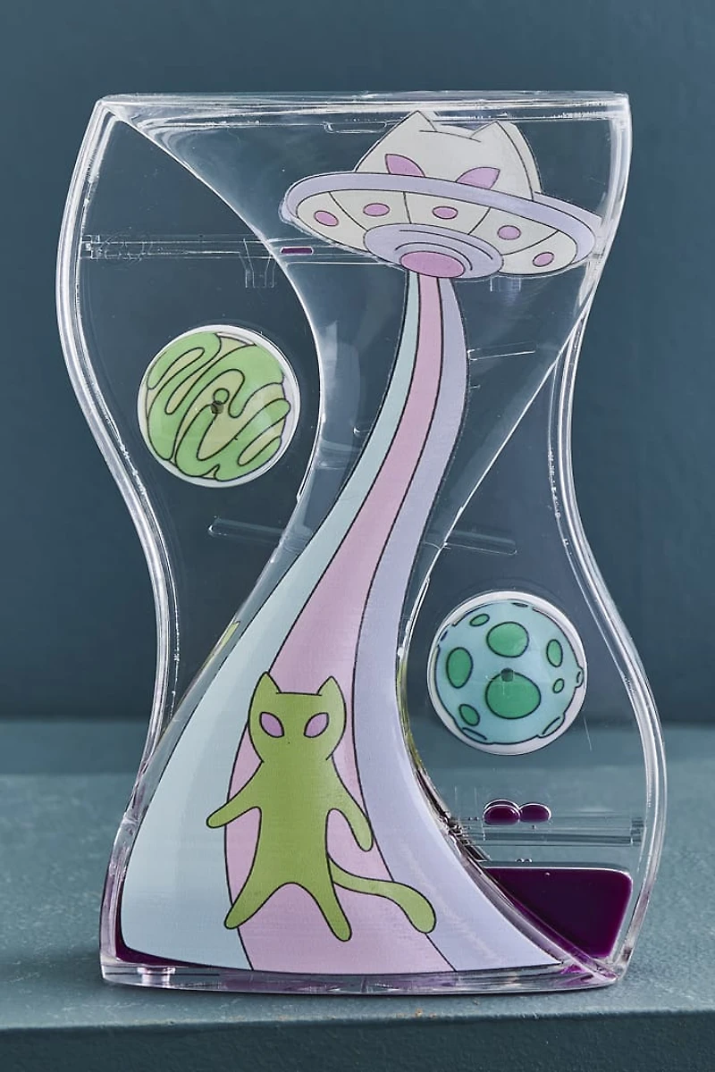 Purple UFO Alien Cat Motion Bubbler