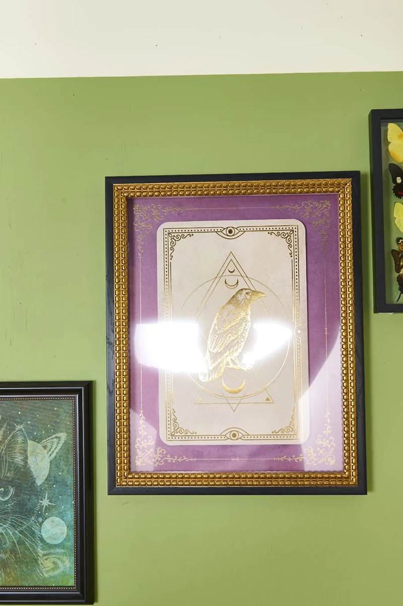 Tarot Crow Black Framed Wall Art