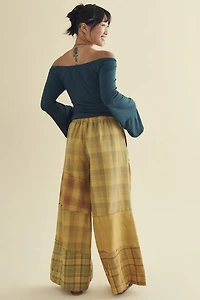 Mustard Patchwork Palazzo Pants