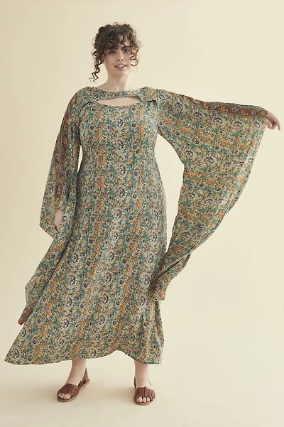 Buy Floral Belle Sleeve Corset Back Maxi Dress Online from Earthbound