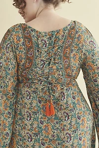Buy Floral Belle Sleeve Corset Back Maxi Dress Online from Earthbound