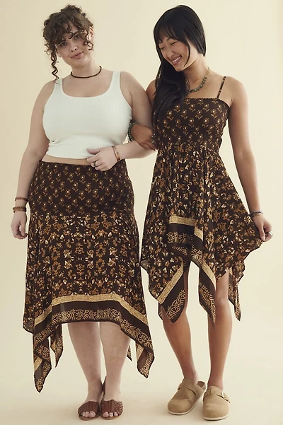 Brown Floral Tube Convertible Fairy Dress