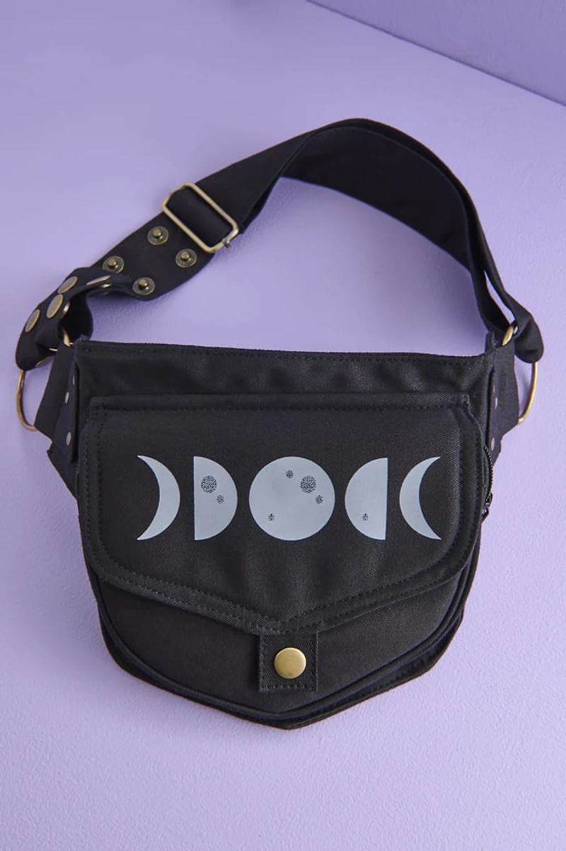 Black Moon Phases Belt Bag