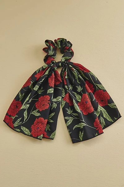 Buy Boho Red Flower Scrunchie Scarf - Hippie Hair Accessories