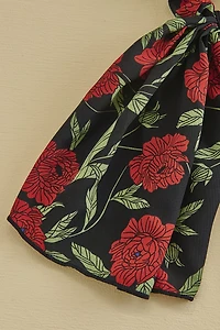 Buy Boho Red Flower Scrunchie Scarf - Hippie Hair Accessories