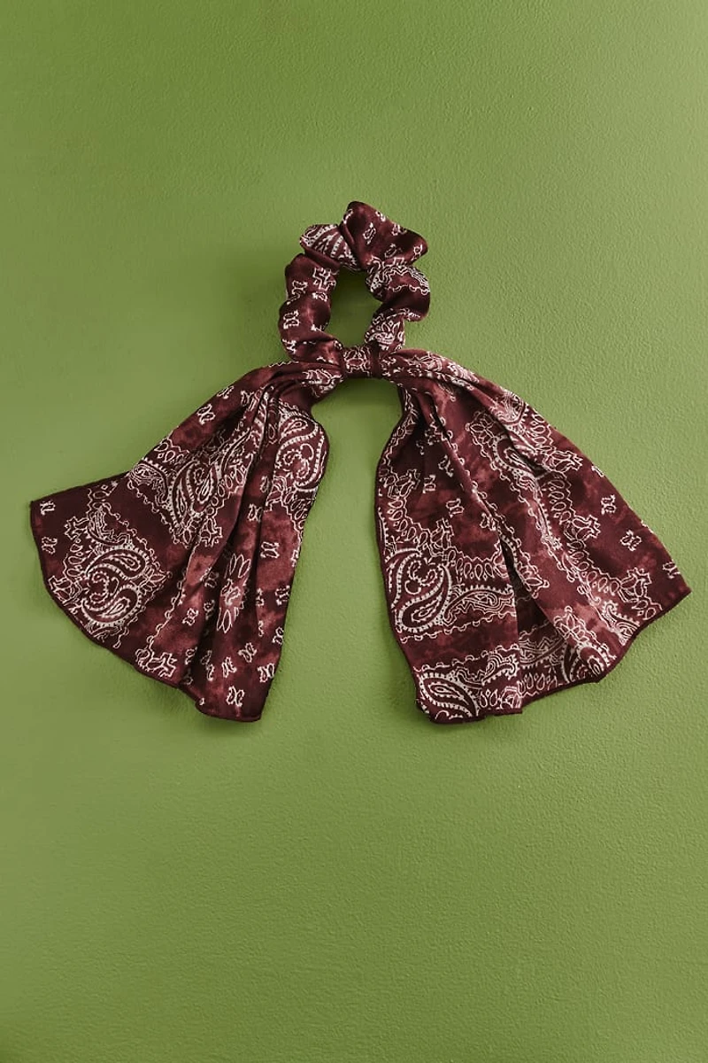 Boho Burgundy Tie Dye Scrunchie Bow - Shop Hippie Hair Accessories