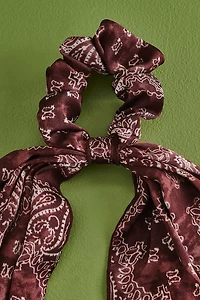 Boho Burgundy Tie Dye Scrunchie Bow - Shop Hippie Hair Accessories