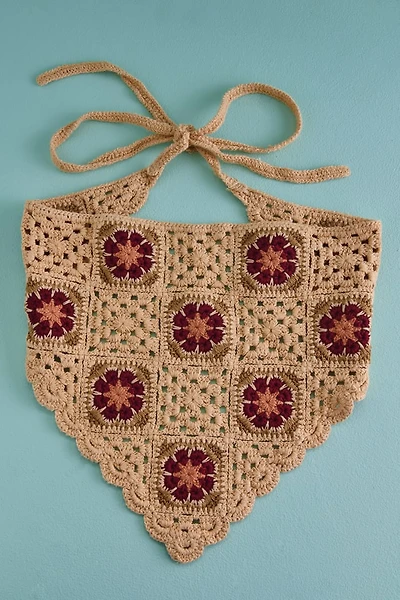 Brown Crochet Starburst Hair Scarf