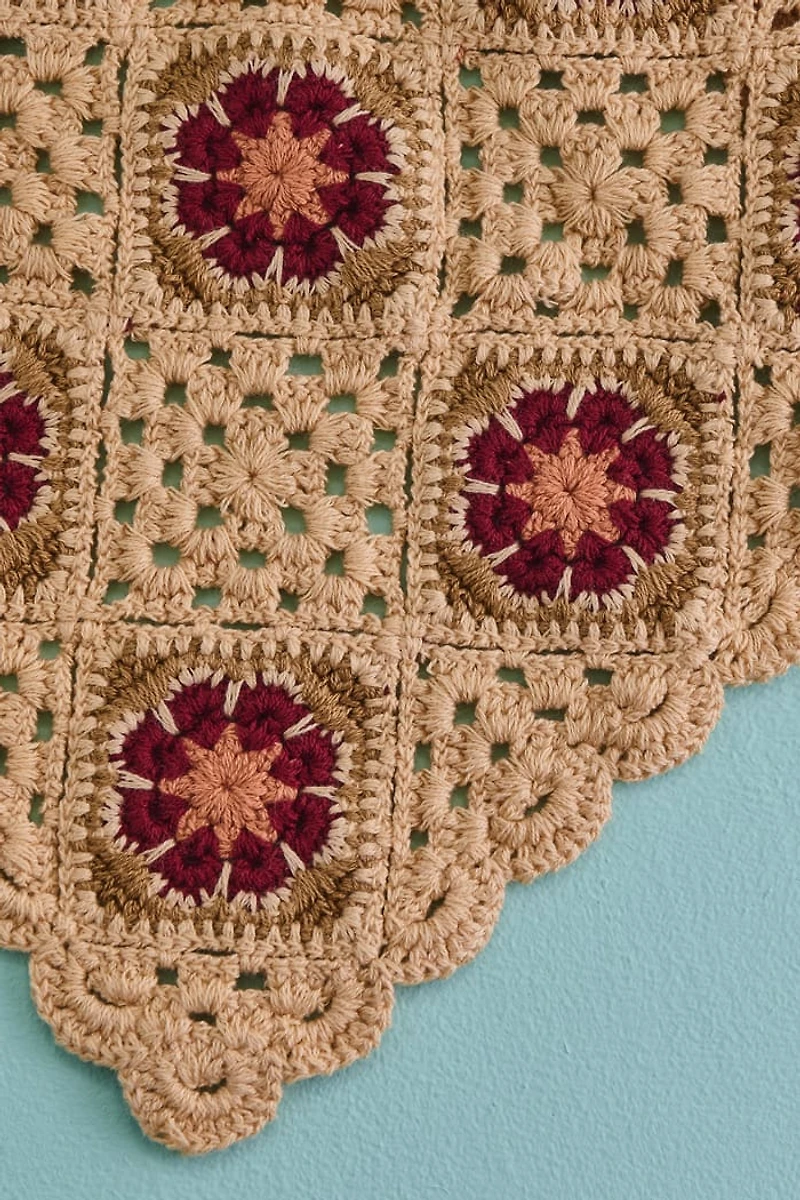 Brown Crochet Starburst Hair Scarf